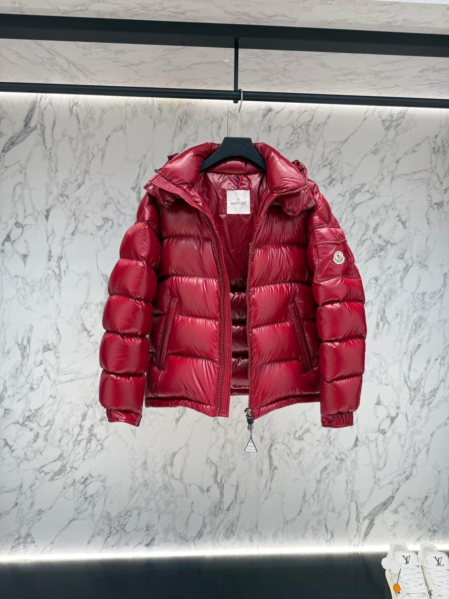 Moncler Maya Puffer Jacket Black Front View
Moncler Maya Jacket Black Back View
Moncler Down Jacket Black Men’s Winter Coat
Glossy Moncler Jacket High Quality Down Insulation